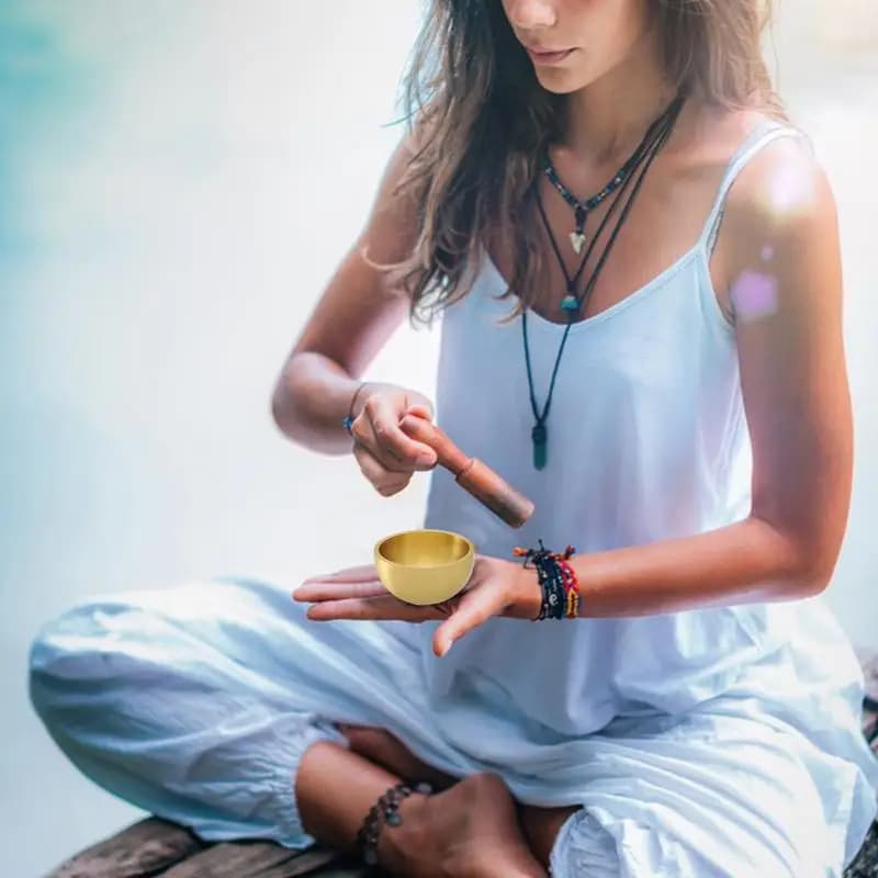 Sound Bowl Set Singing Bowl Set With Mallet And Cushion Portable Handcrafted Spiritual Desktop Decoration For Yoga Mindfulness