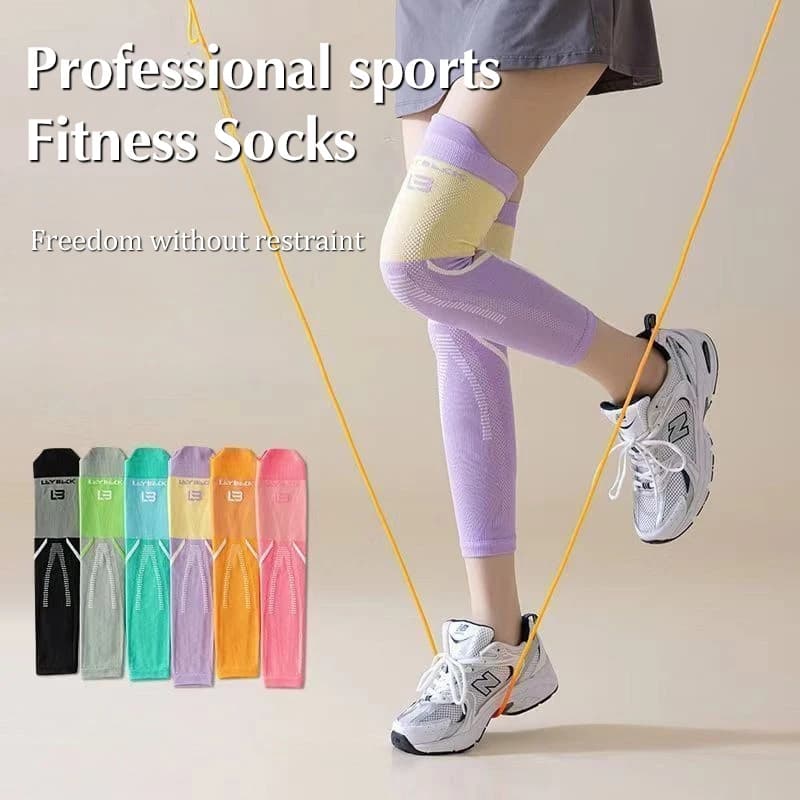 1 paio di tutore di supporto per ginocchio manica di compressione manica lunga per gambe complete badminton tennis corsa antiscivolo traspirante protezioni per gambe complete