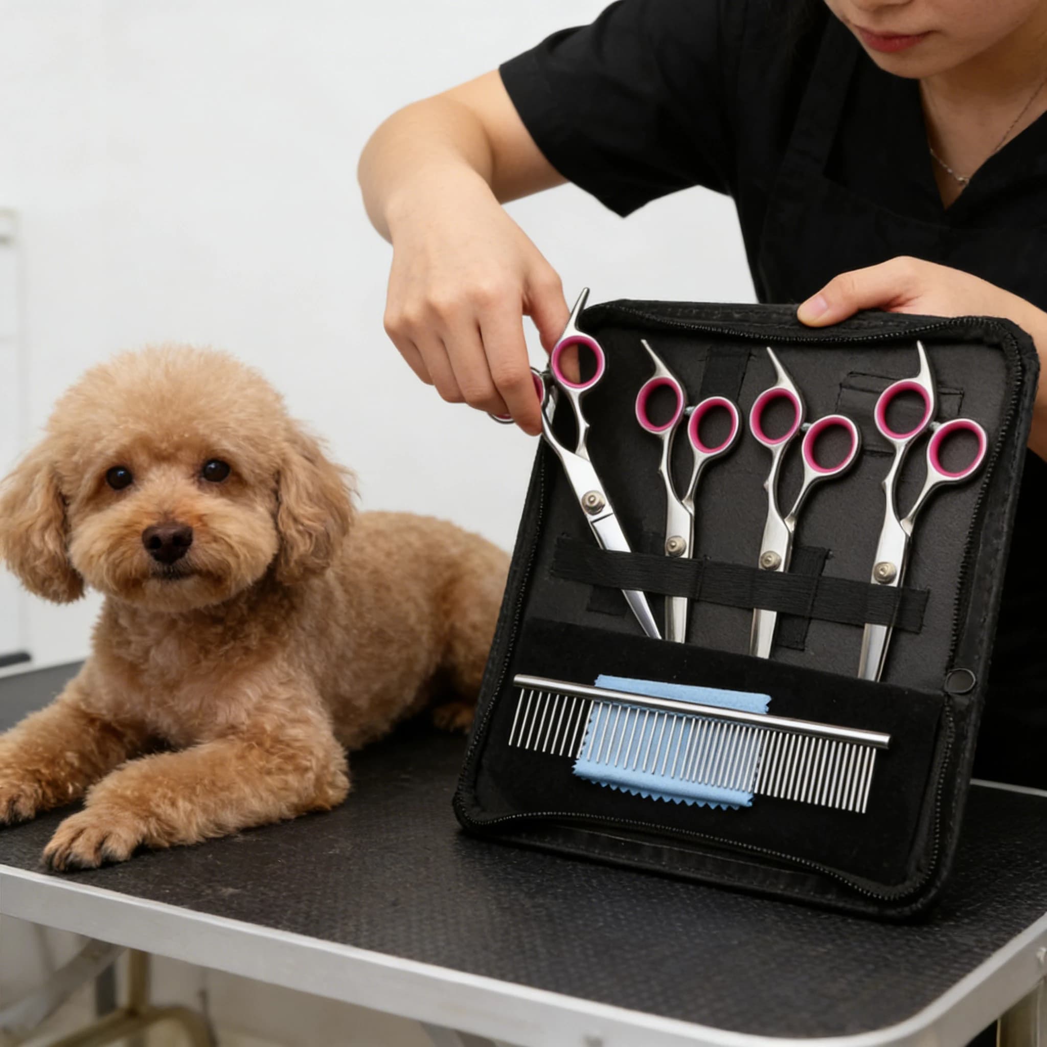 Set di Forbici Professionali per Toelettatura Cani 2026 - Strumenti per la Cura del Pelo del Cane con Testa Rotonda Colorata