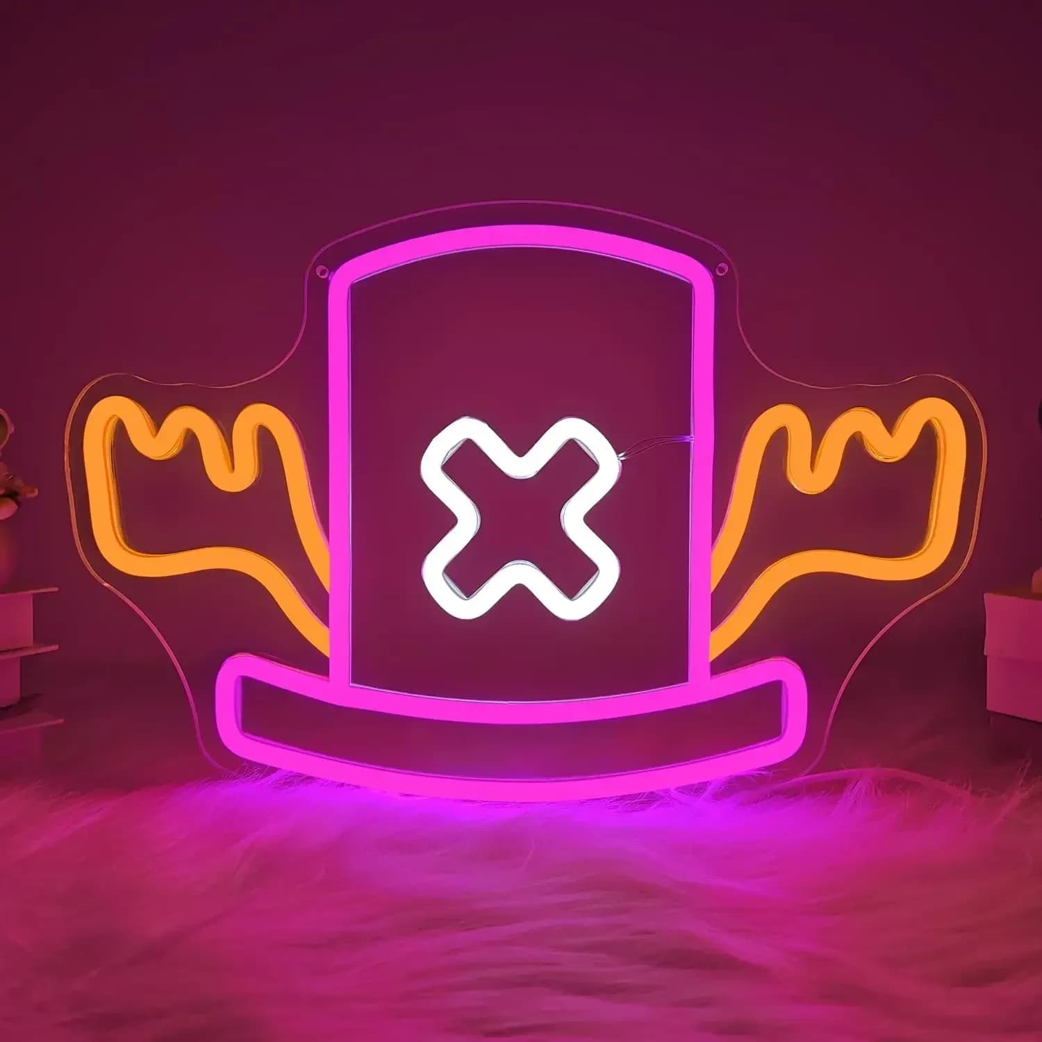 One Piece Neon Sign dimmerabile Anime Chopper Hat insegne luminose al Neon per Wall Decro kid e Teen Bedroom Decor regalo di compleanno