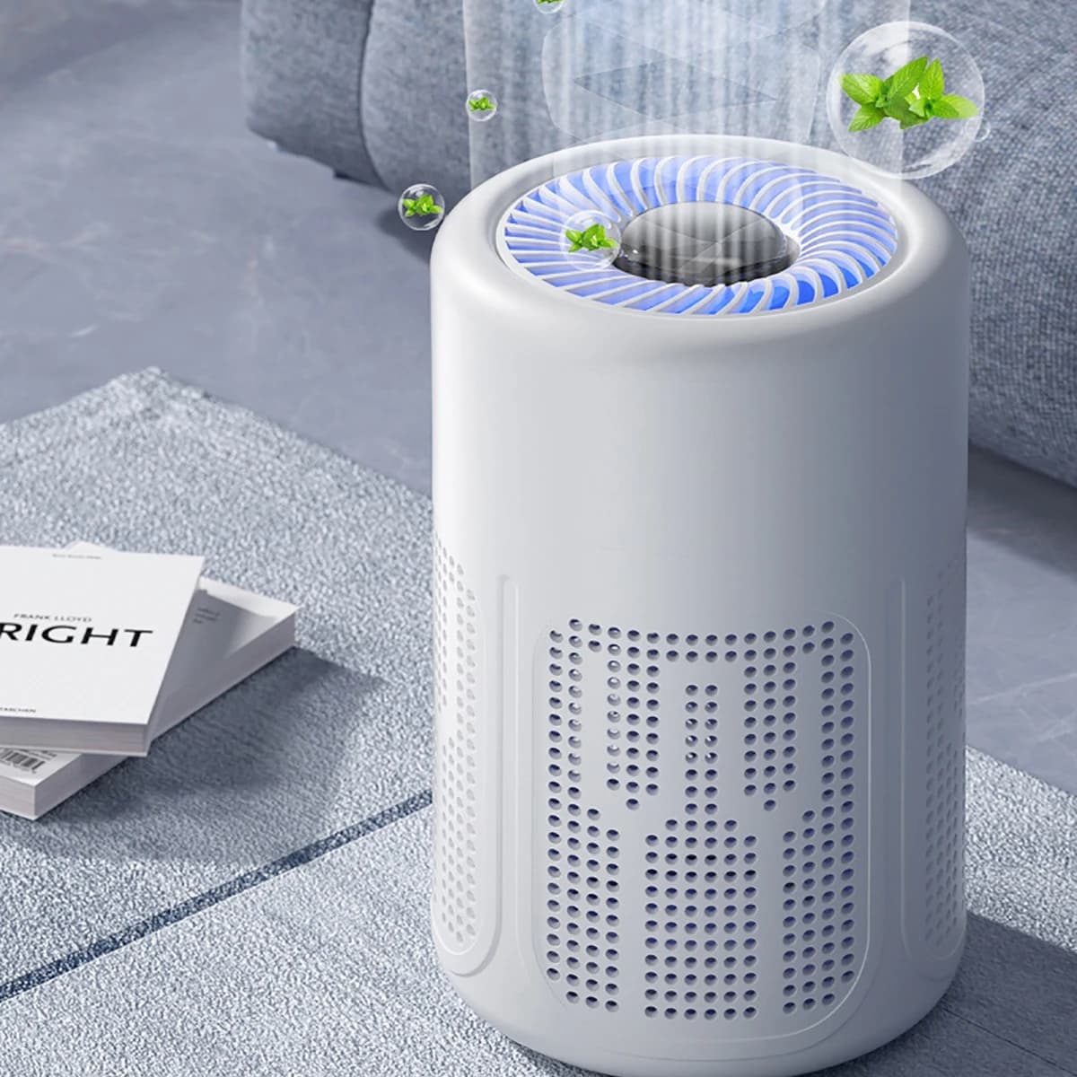 Air Purifier HEPA Filter Uses Negative Ion Technology Eliminate Formaldehyde Pet Odors Smoke&Dust Particles Desktop Air Purifier