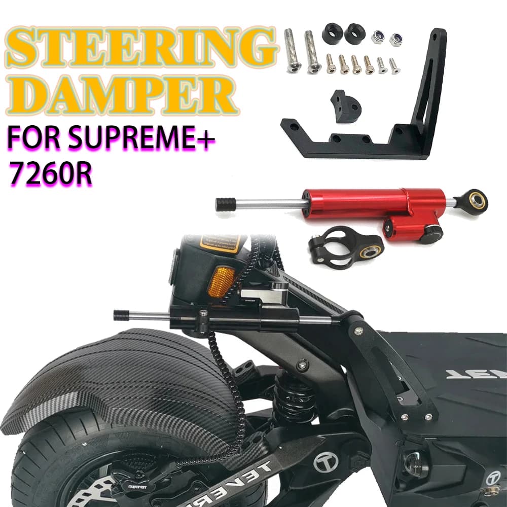 Ammortizzatore di Sterzo 7260R V1 V2 con Staffa di Fissaggio per Monopattino Elettrico TEVERUN Supreme+ 7260R - Ricambio