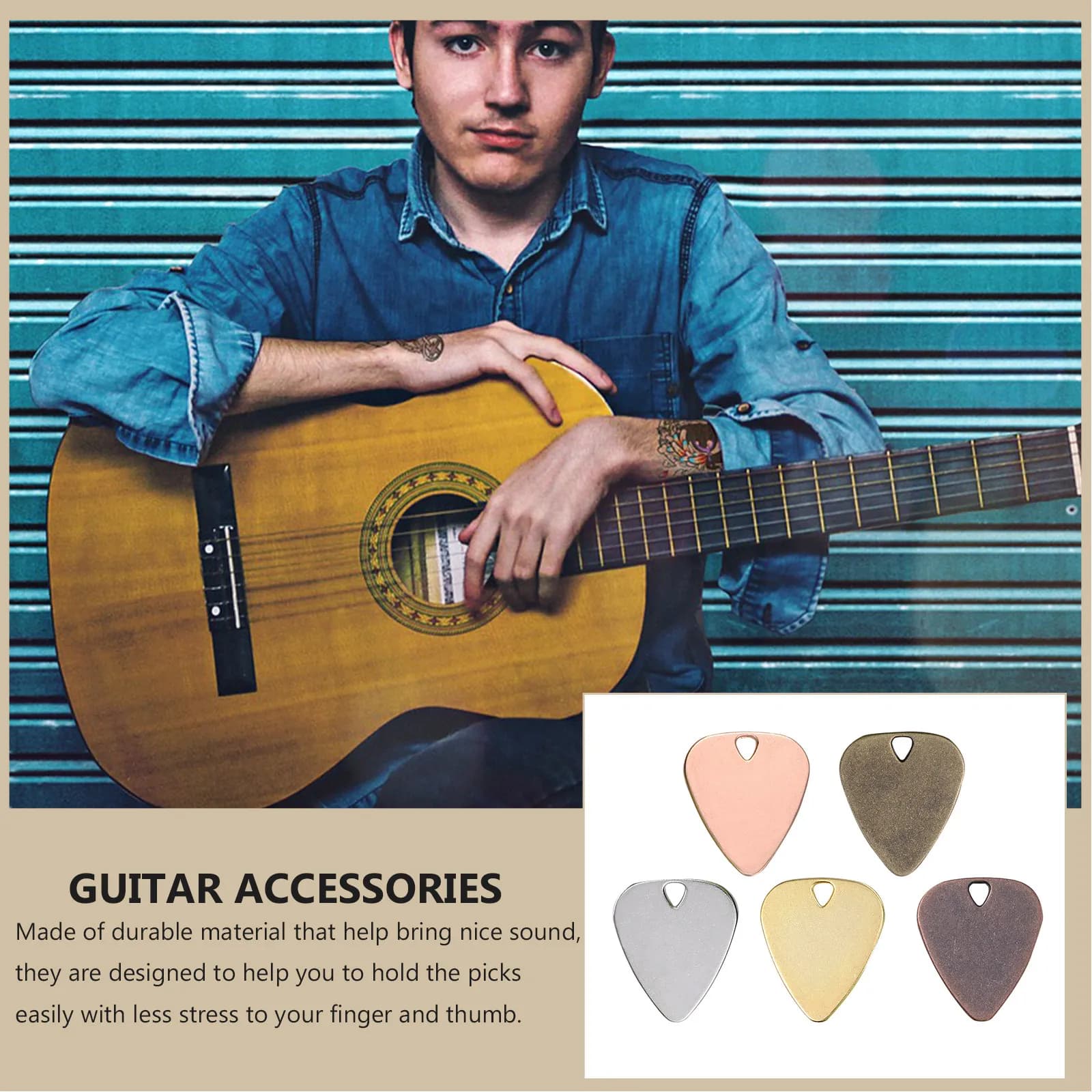 20 plettri per chitarra in metallo, lega premium, resistenti e leggeri, per chitarra elettrica, strumento per suonare, accessorio decorativo per collana