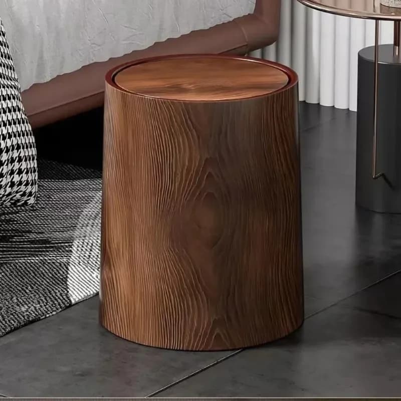 Retro Wood Trash Can Waterproof Wastebasket Capacity Garbage Bin Kitchen Accessories Practical household items