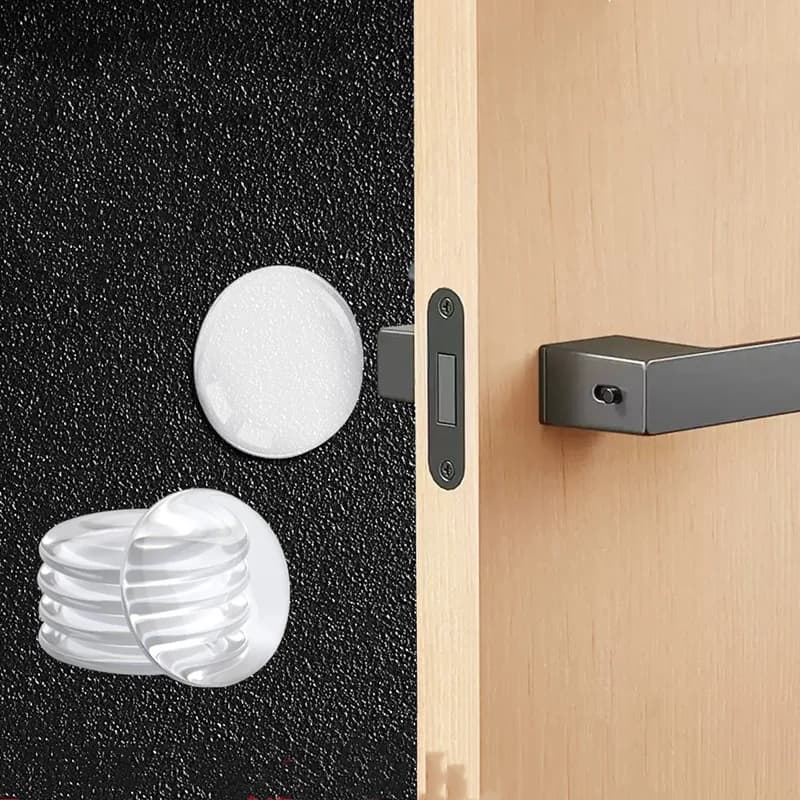 Round Transparent Soft Silicone Non-slip Door Stopper Muffler Wall Protector Self-adhesive Door Handles Bumper Protective Plug