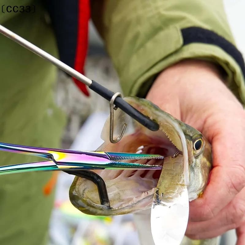 Pinze da pesca dentellate in acciaio inossidabile, strumento multiuso per la rimozione degli ami e per la toelettatura degli animali domestici, per la pulizia delle orecchie〔CC33〕