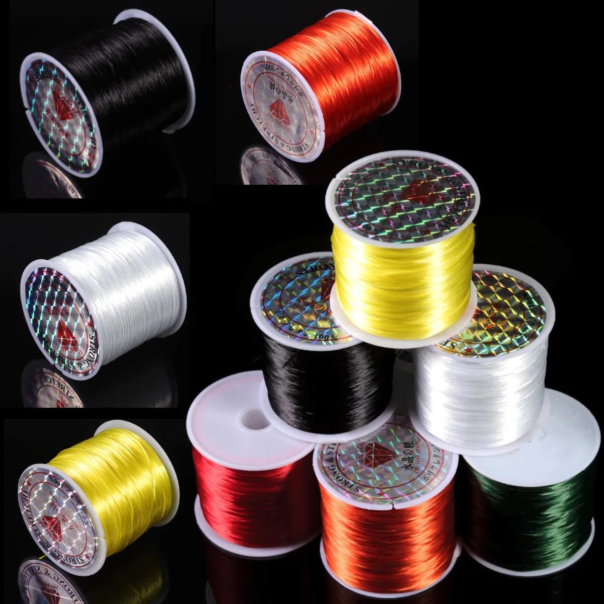 10/40m Forte Elastico Perline di Cristallo Cavo Colorato Elastico Filo di Filo Filo Stringa Per Gioielli FAI DA TE Che Fanno Collana braccialetto