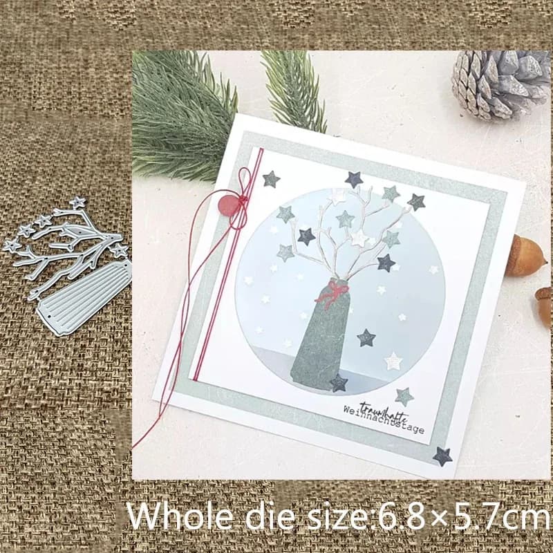 Nuovo Design Stampo in Metallo per Artigianato, Fustella a Forma di Stella per Decorazioni di Piante in Vaso, Fustella per Scrapbook, Carta per Album, Cartoncino, Goffratura