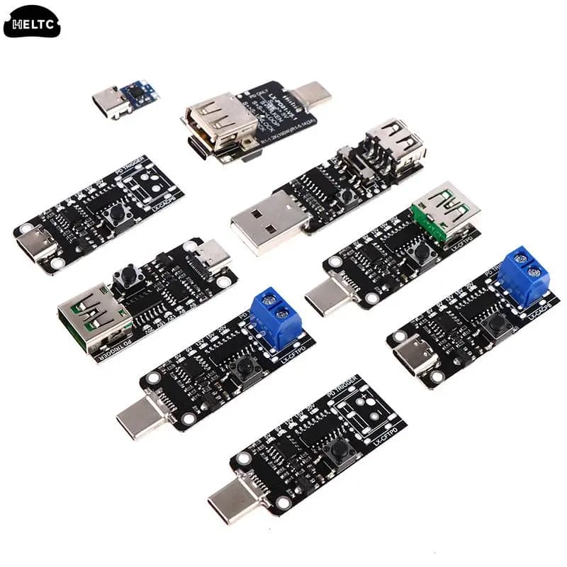100W 5A USB Type-C PD scheda Trigger 5V 9V 12V 15V 20V uscita PD 2.0 3.0 innesco adattatore cavo connessione Polling Detector
