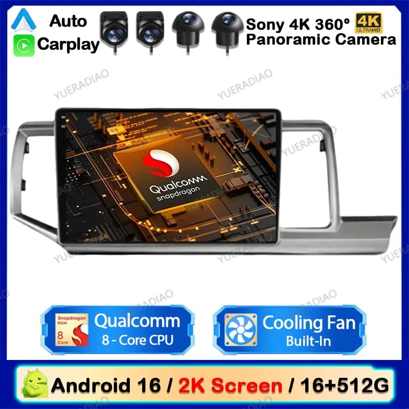 Android 16 Car Radio For Honda Stepwgn 4 2009 - 2015 Head Unit Multimedia Stereo Video Player NAVI GPS 4G WIFI QLED 360 Camera
