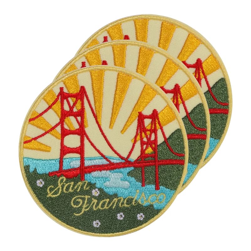 3 toppe ricamate termoadesive San Francisco Golden Gate Bridge, da cucire per jeans, giacche, cappelli, borse, stile casual creativo