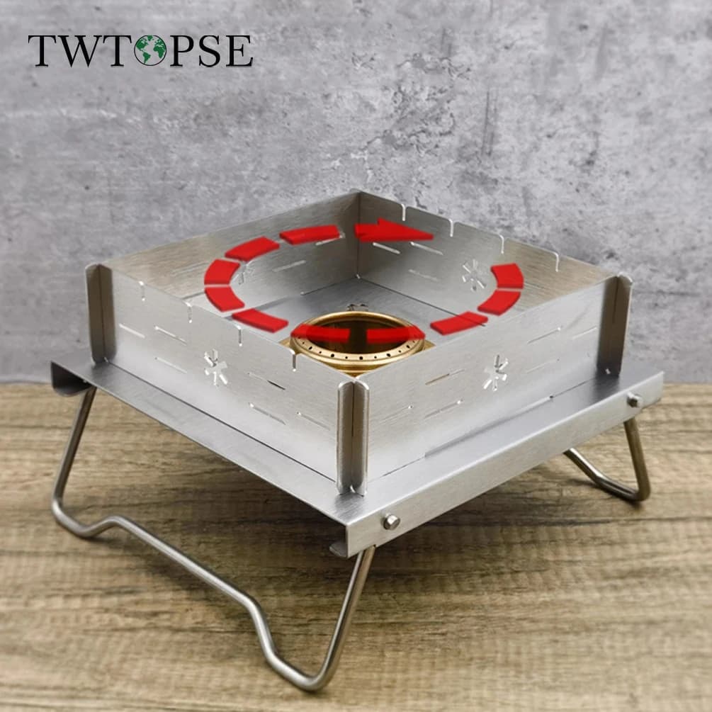 TWTOPSE Set fornello a gas per Trangia 25 27 Fornelli Storm Borsa da campeggio con staffa da tavolo pieghevole Accessori per escursioni