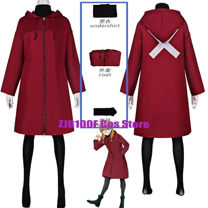 Costume da Cosplay di Gabriel, Anime Daemons of the Shadow Realm, Abito Rosso da Donna, Uniforme di Gabriel, Outfit per Feste di Halloween