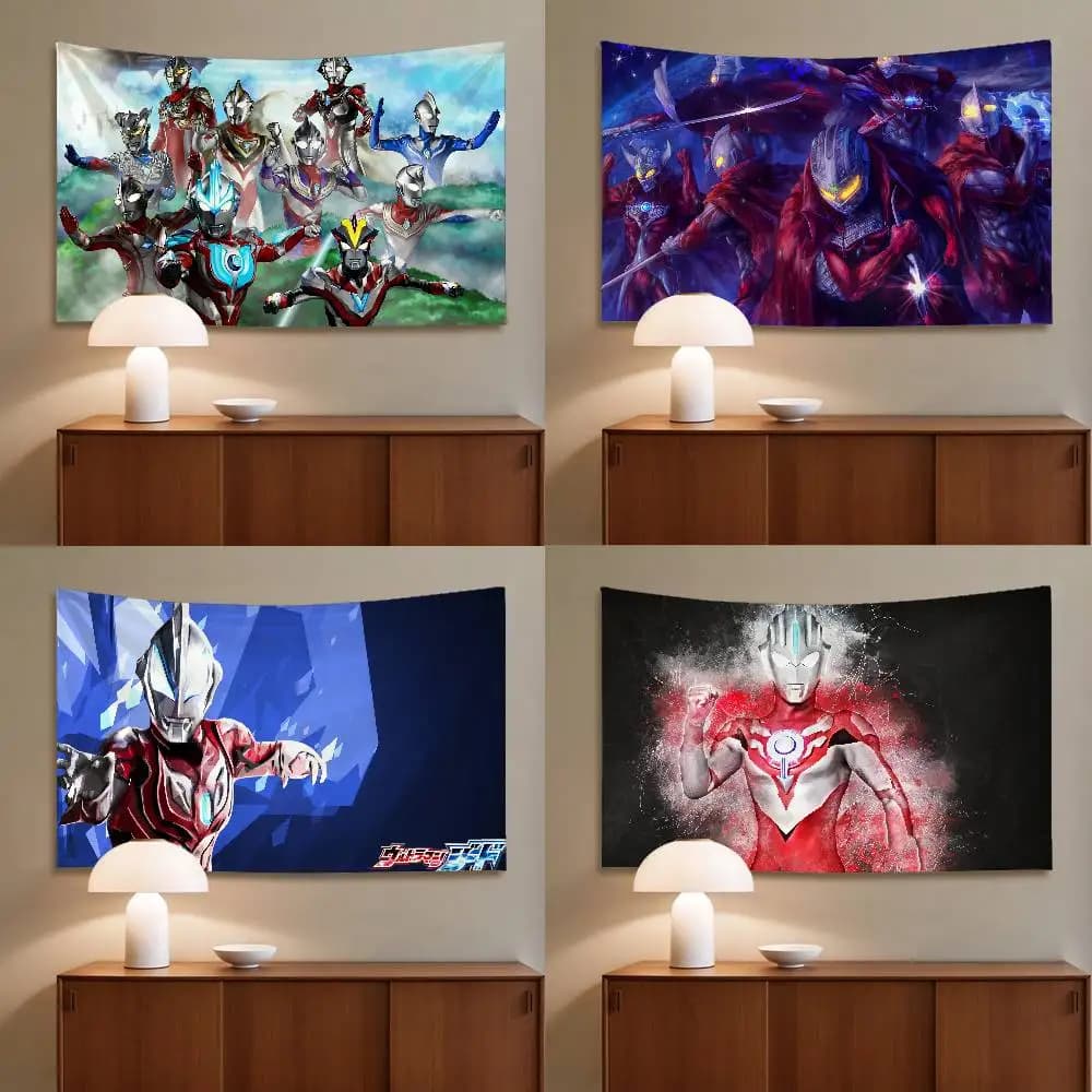 U-Ultraman Tapestry Wall Hanging Tapestry Art Deco Blanket Curtain Hanging At Home Bedroom Living Room Decor
