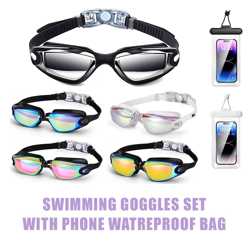 Men's / Women's professional swimming glasses - UV protection HD swim glasses Glasses + Waterproof phone bag Adult gifts