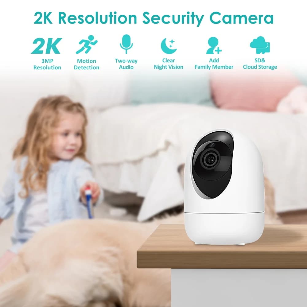3MP 1296P iCsee APP Telecamera dome IP PTZ wireless a colori AI Rilevazione umanoide Sicurezza domestica CCTV Citofono Baby Monitor