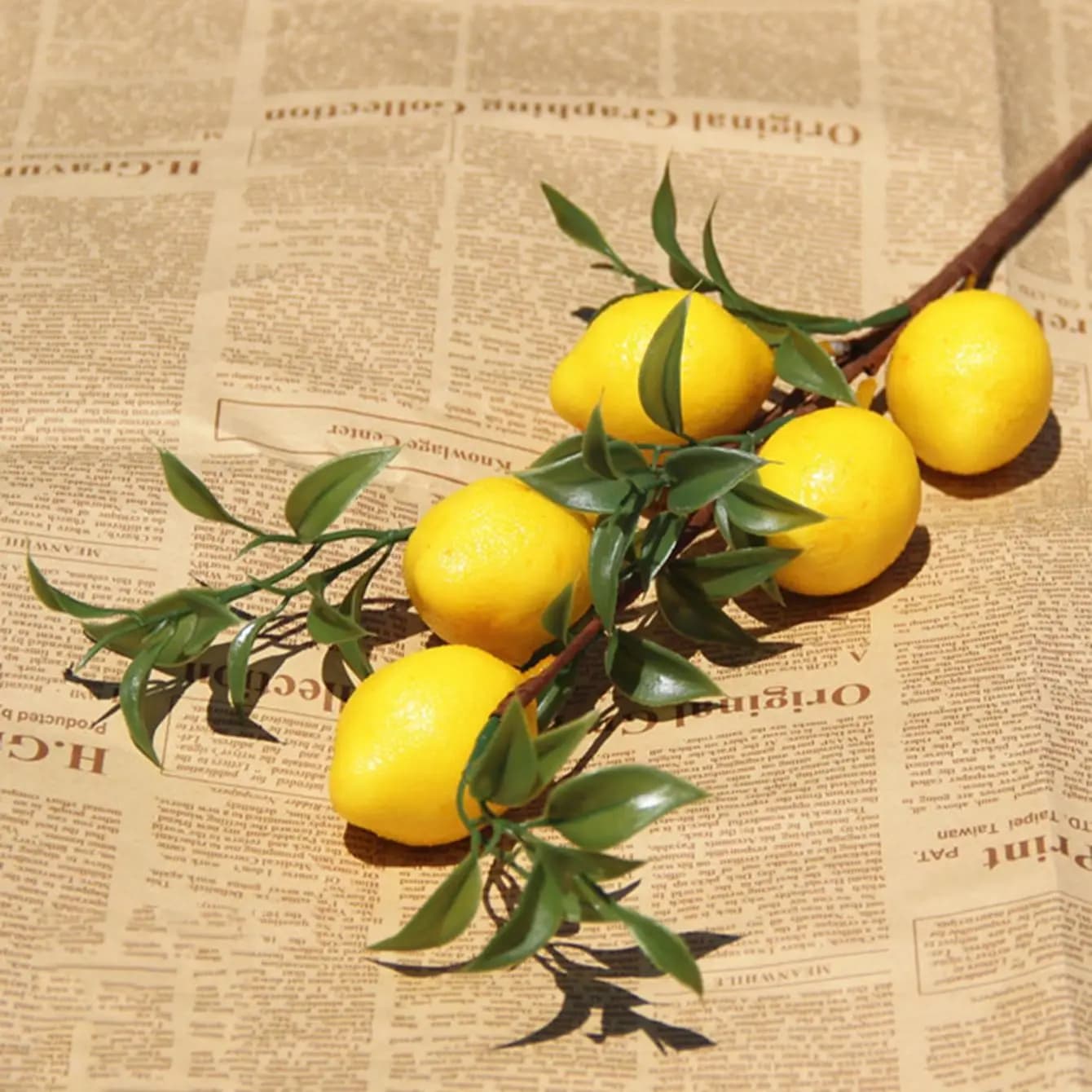 1 luxury lemon fruit pzRamo with green leaves Artificial flowers Puntelli for domestic photography Flores Artificales Fake plants