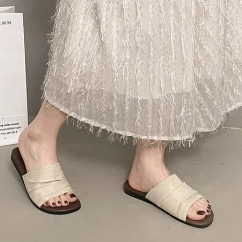 Ciabatte da donna slip-on, comode, da esterno, da spiaggia, da vacanza, eleganti, piatte, estive, stile gladiatore.