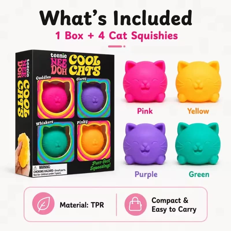 Trending Needoh Mini 4 Pack Set Nice Ice Cube Slow Rebound Squishy Toys Sensory Toy Anti-Stress Party Favors Gift Safe For Adult