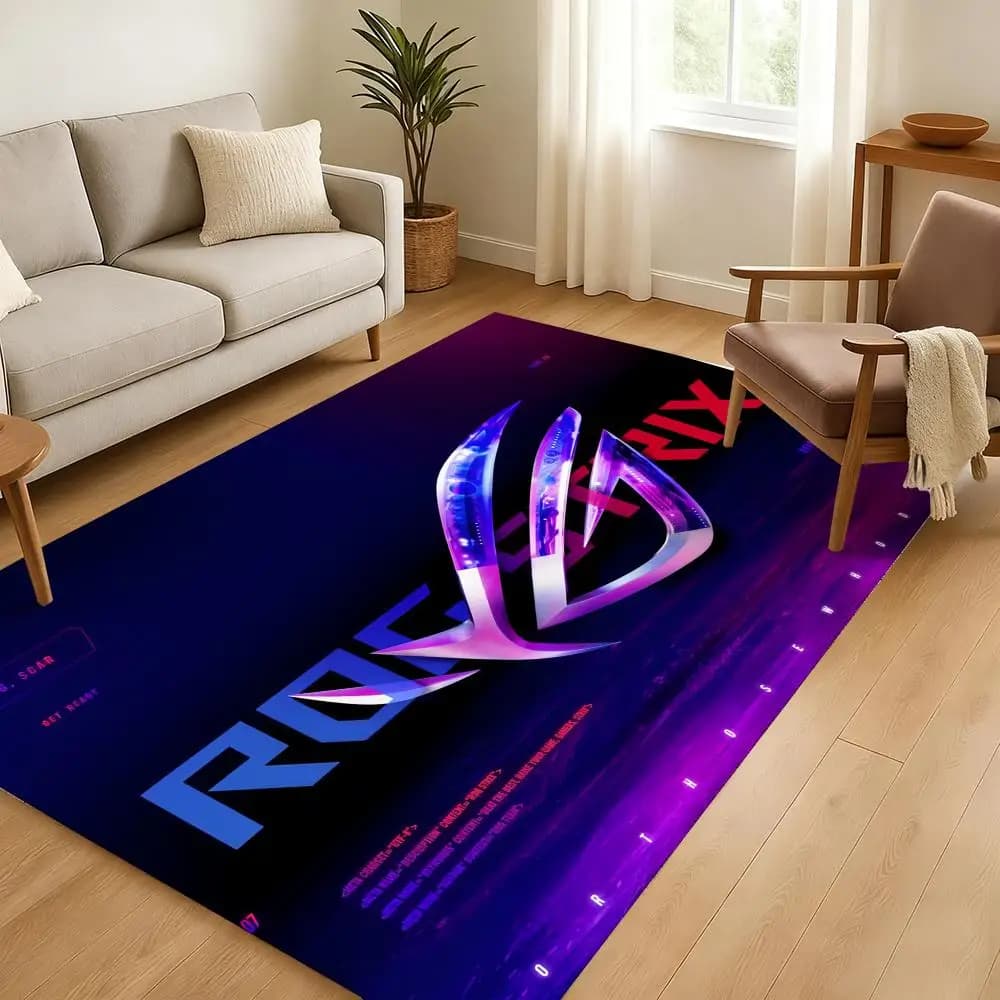 Tappetino con logo A-ASUS R-ROG Tappetino morbido antiscivolo ispessito per soggiorno Tappeti in flanella per decorazioni per la casa