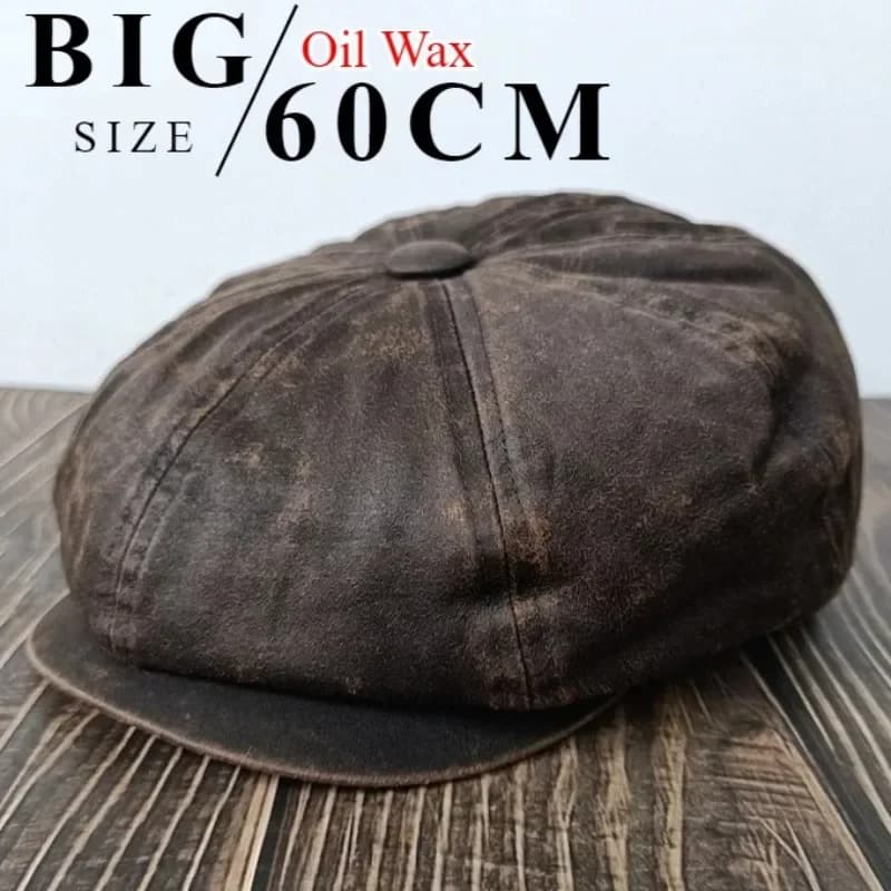 Berretto da strillone in carta cerata XL da 60 cm - Berretto ottagonale antivento da uomo, cappello casual e da lavoro durevole per tutte le stagioni