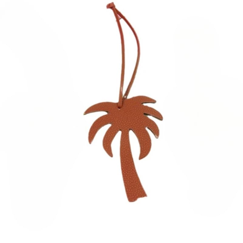 Creative Coconut Tree Keychain, Leather Rope Bag Charm Handmade Accessories for Backpack Luggage, Unique Summer Beach Gift Decor