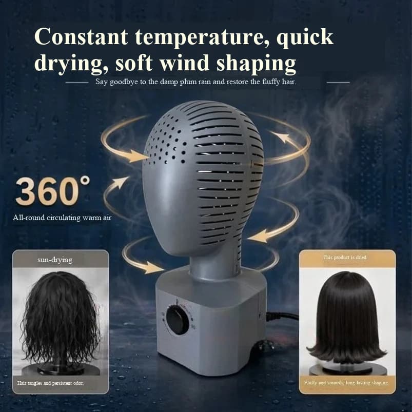 Automatic hair dryer for wigs, fast modeling, with integrated hair modeling naturally voluminous