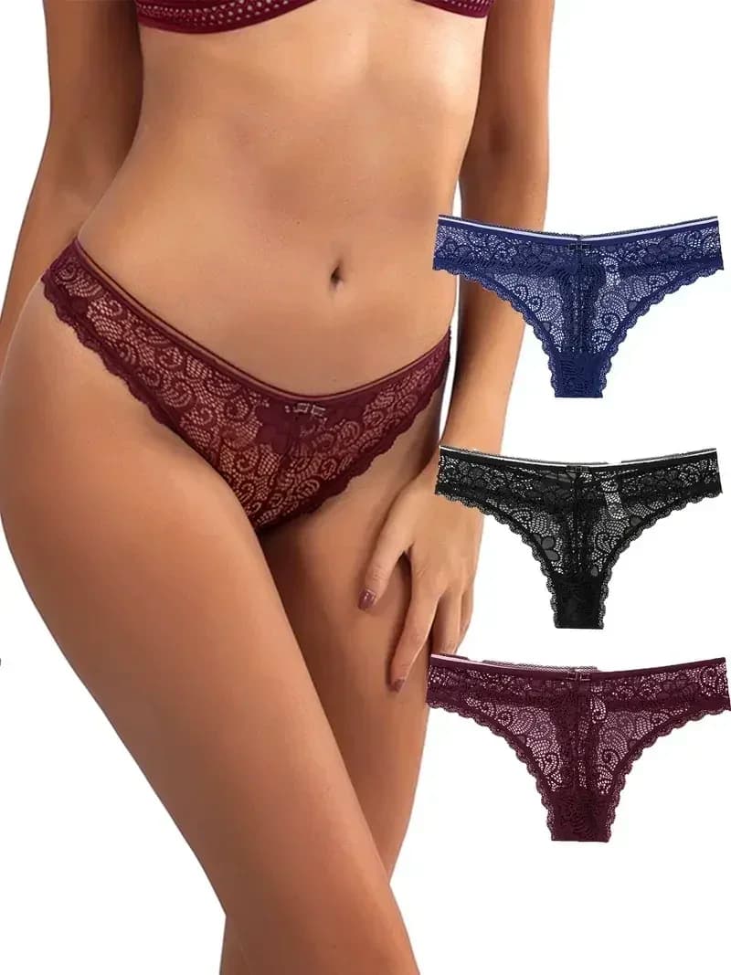 Hollow Out Lace Underwear Women Thong Seamless Lingerie Ropa Interior Femenina Briefs Soft Hipster Visible G String Panties