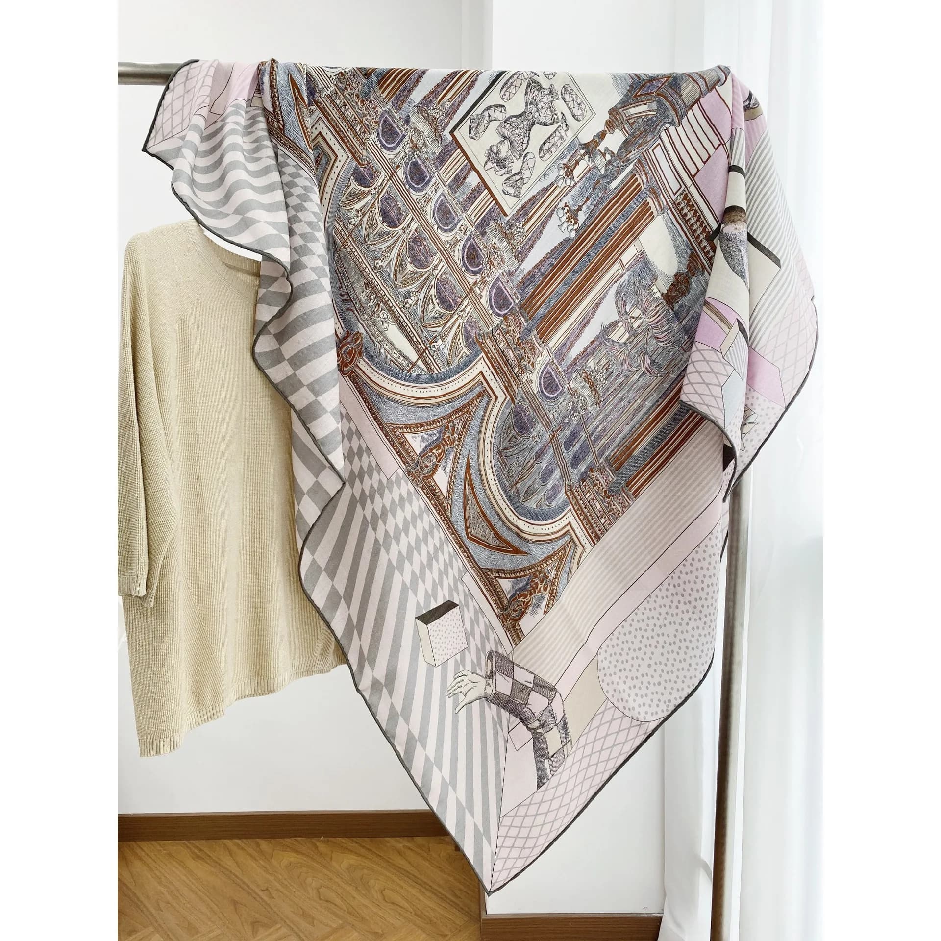 Sciarpa di lusso invernale da donna Scialli a rullo a mano Designer Pashminas Borsa Accessori di abbigliamento Miscela di lana di seta Regalo di Natale