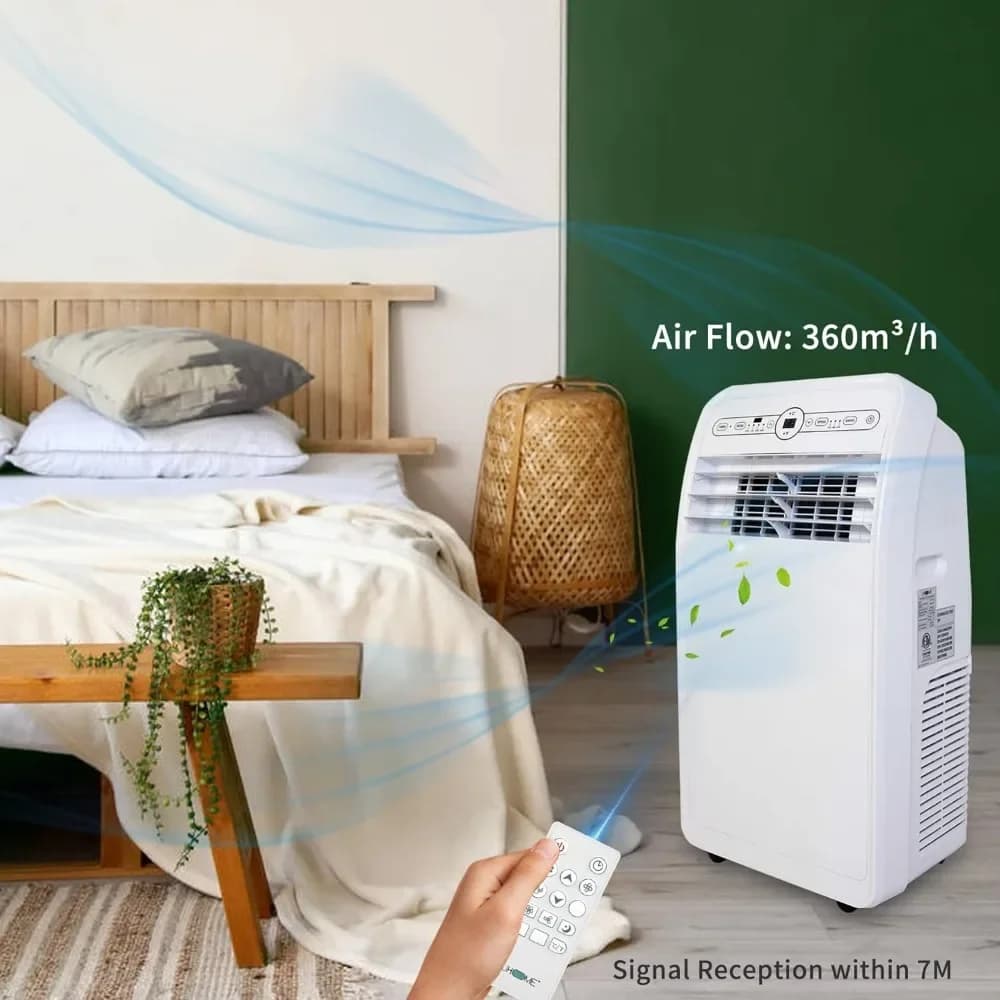 = Per condizionatore portatile da 12000 BTU con deumidificatore e ventola, raffreddamento e riscaldamento, copertura dell'area di 400 piedi quadrati