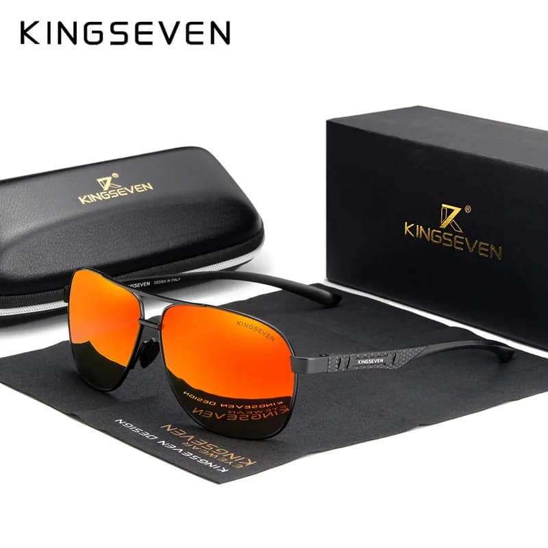 KINGSEVEN Occhiali da sole da uomo di marca Occhiali da sole polarizzati in alluminio UV400 a specchio da donna