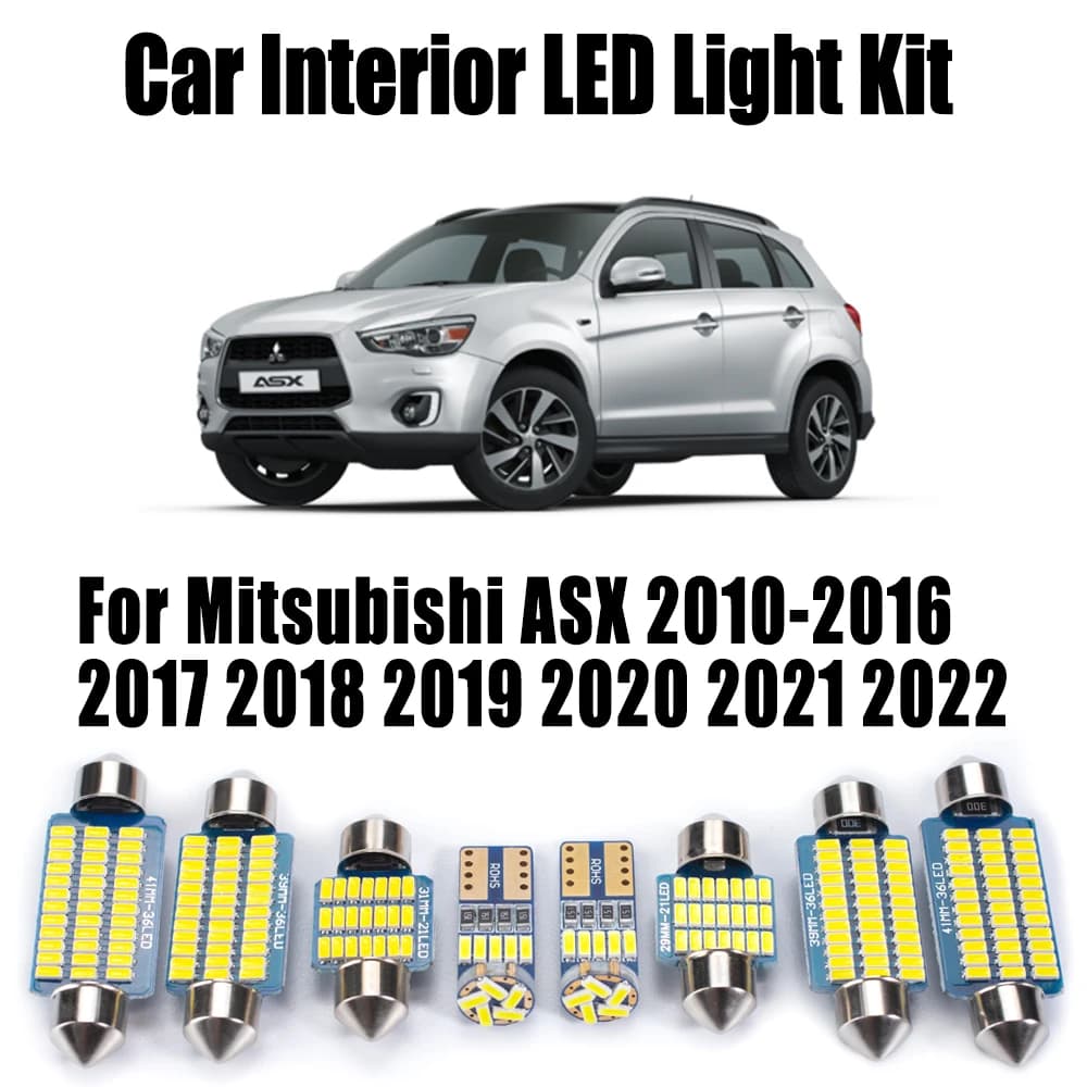 11 pz Canbus LED Interni Soffitto Mappa Cupola Tronco Luce Kit Per Mitsubishi ASX 2010- 2019 2020 2021 2022 Targa Auto Lampadina