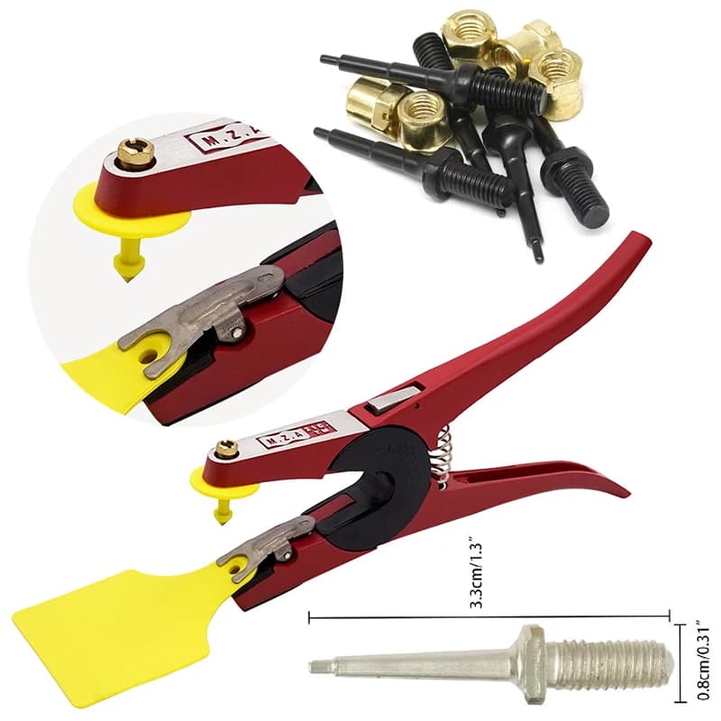 Farm Animals Ear Tag Pliers Accessories Punch Needles for Cattle Cows Pig Goats Sheep Stainless Steel Ear Tag Pliers Needle 5Pcs