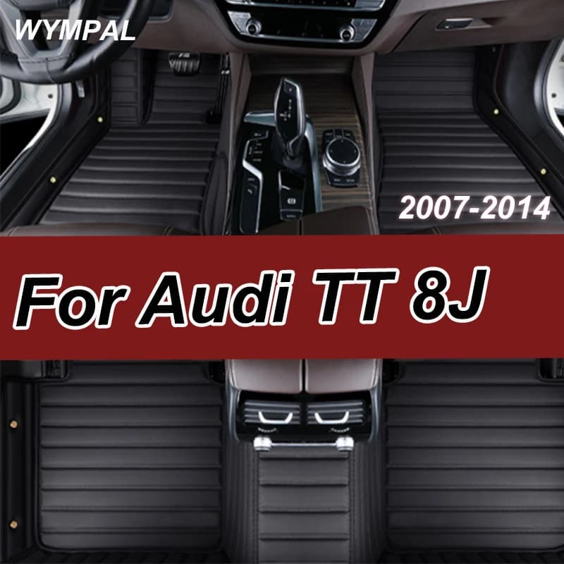 Luxury Car Car Mats for Audi TT 8J MK2 2007 ~ 2014 Luxury Leather Car Mats Durable Protective Car Mats Set Car Accessories