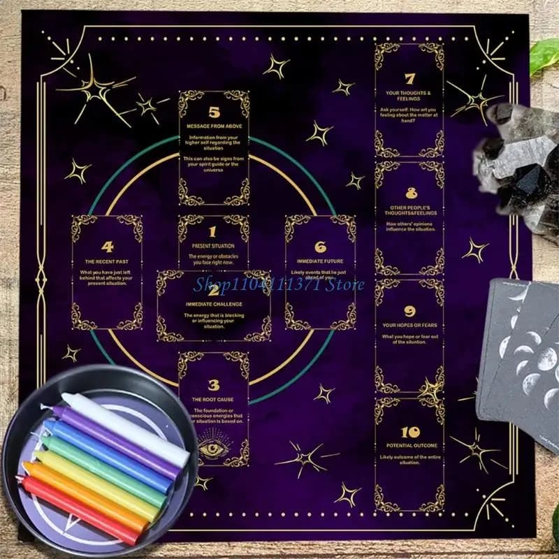 P9FC Lettura schema scheda astrologia tarocli tarocli Divinazioni tovaglieri vaso divinati divinazioni da tavolo