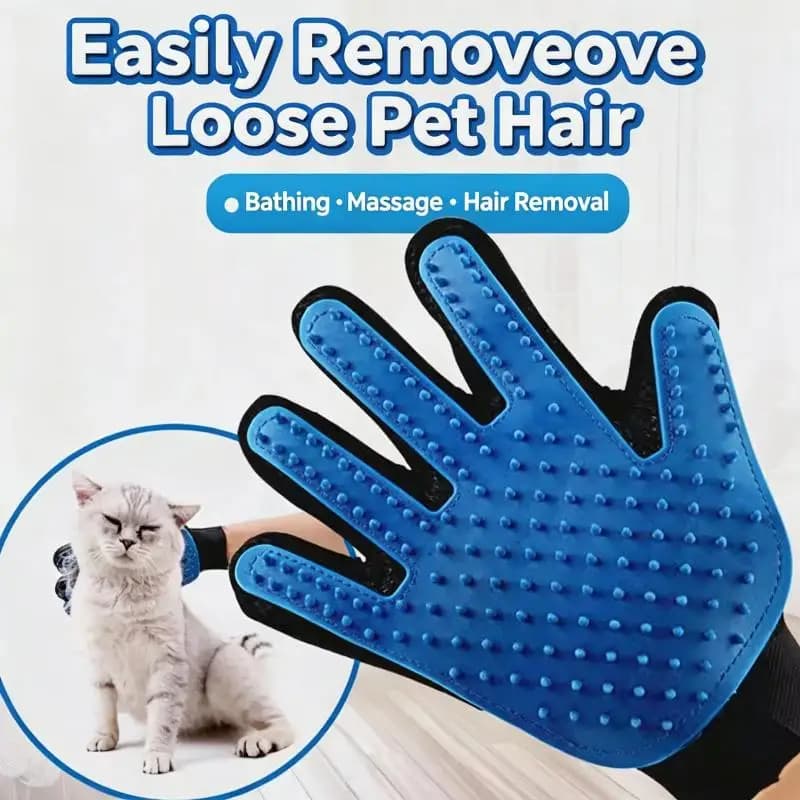 1 PCS Pet Grooming Deshedding Glove With Soft Rubber Bristles For Cats Dogs Bathing Gentle Massage Daily Grooming