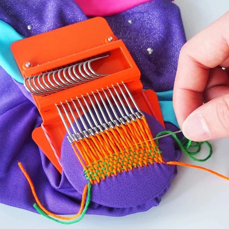 Q39B Mini Weaving Machine Darning Speedweve Manual Patch Repairing Tool for Jeans Socks Clothes Portable Mending Loom Gadget