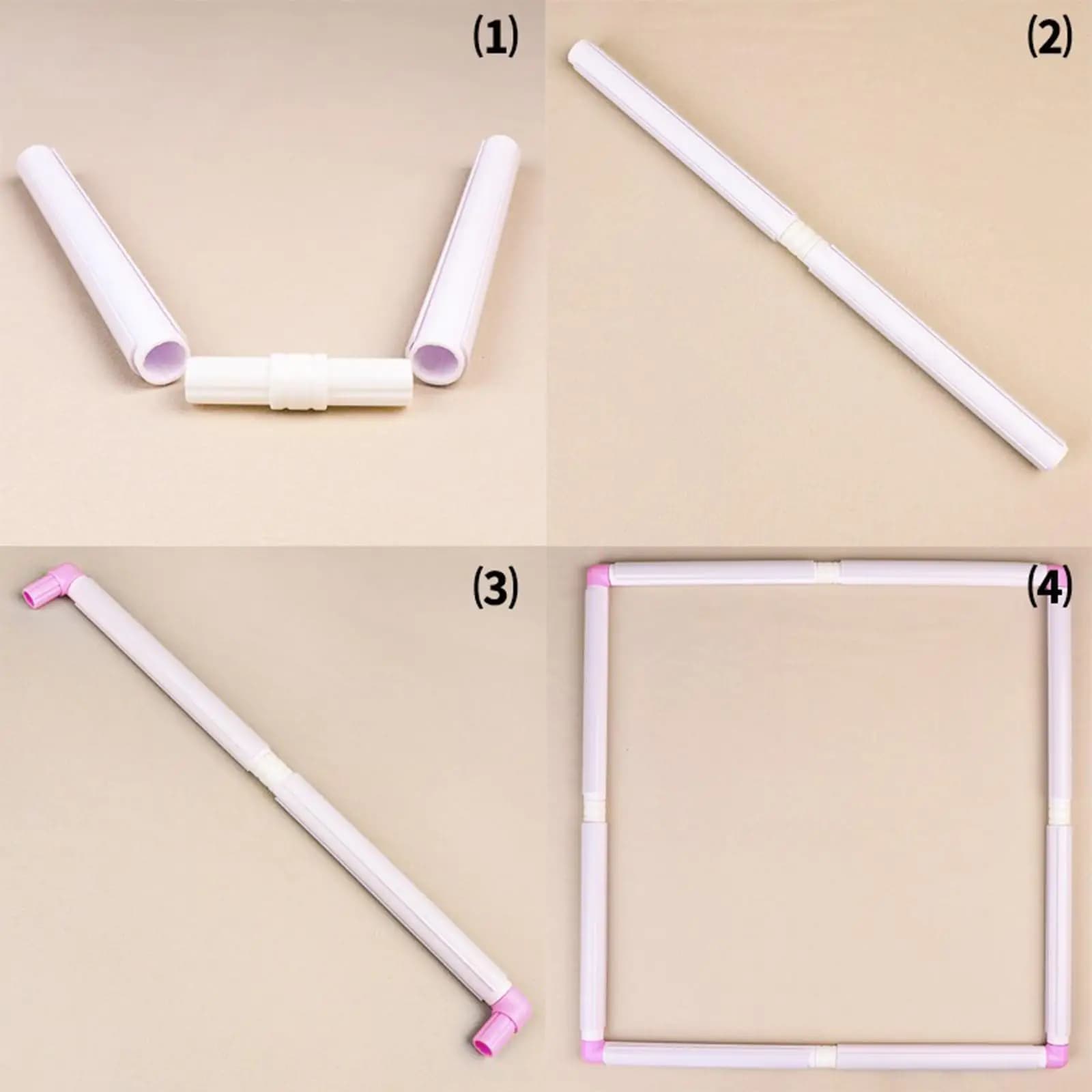 Supporto Rettangolare in PVC per Ricamo a Punto Croce con Telaio a Scatto per Kit di Ricamo e Lavori di Quilting