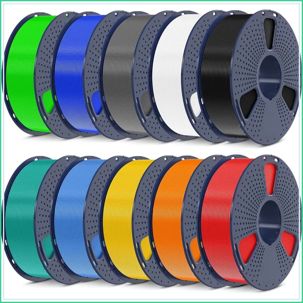 10KG PLA+ 3D Printer Filament Bundle, 1.75mm, 10 Colors, Neatly Wound, Strong & Durable