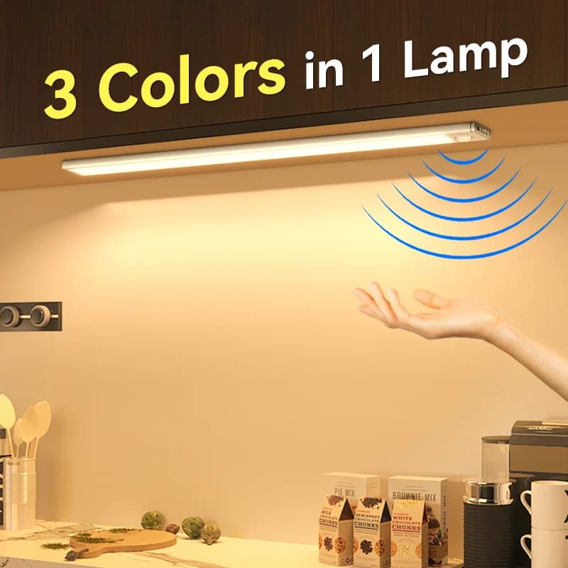 Led armadio da cucina sensore di movimento luce notturna senza fili USB ricaricabile luce in alluminio 20/30/40/60 cm per armadio camera da letto