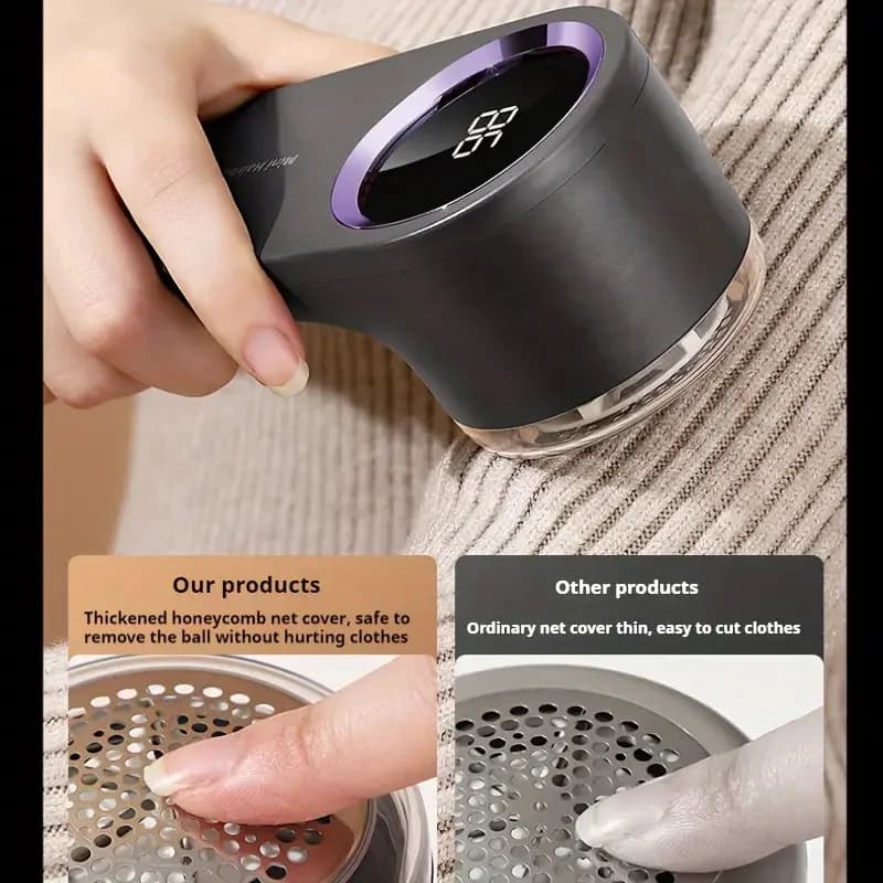 USB-Powered Electric Fabric Shaver & Lint Remover - 3-Blade Portable Clothes Shaver for Sweaters, Blankets, Couches | Reusable,