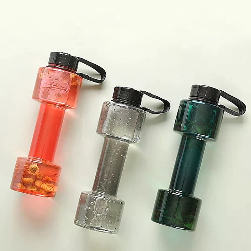 550ml Dumbbell Shaped Sport Water Bottle Kettle PET Outdoor Unbreakable Fitness Cycling Gym Travel Leak-proof Water Cup
