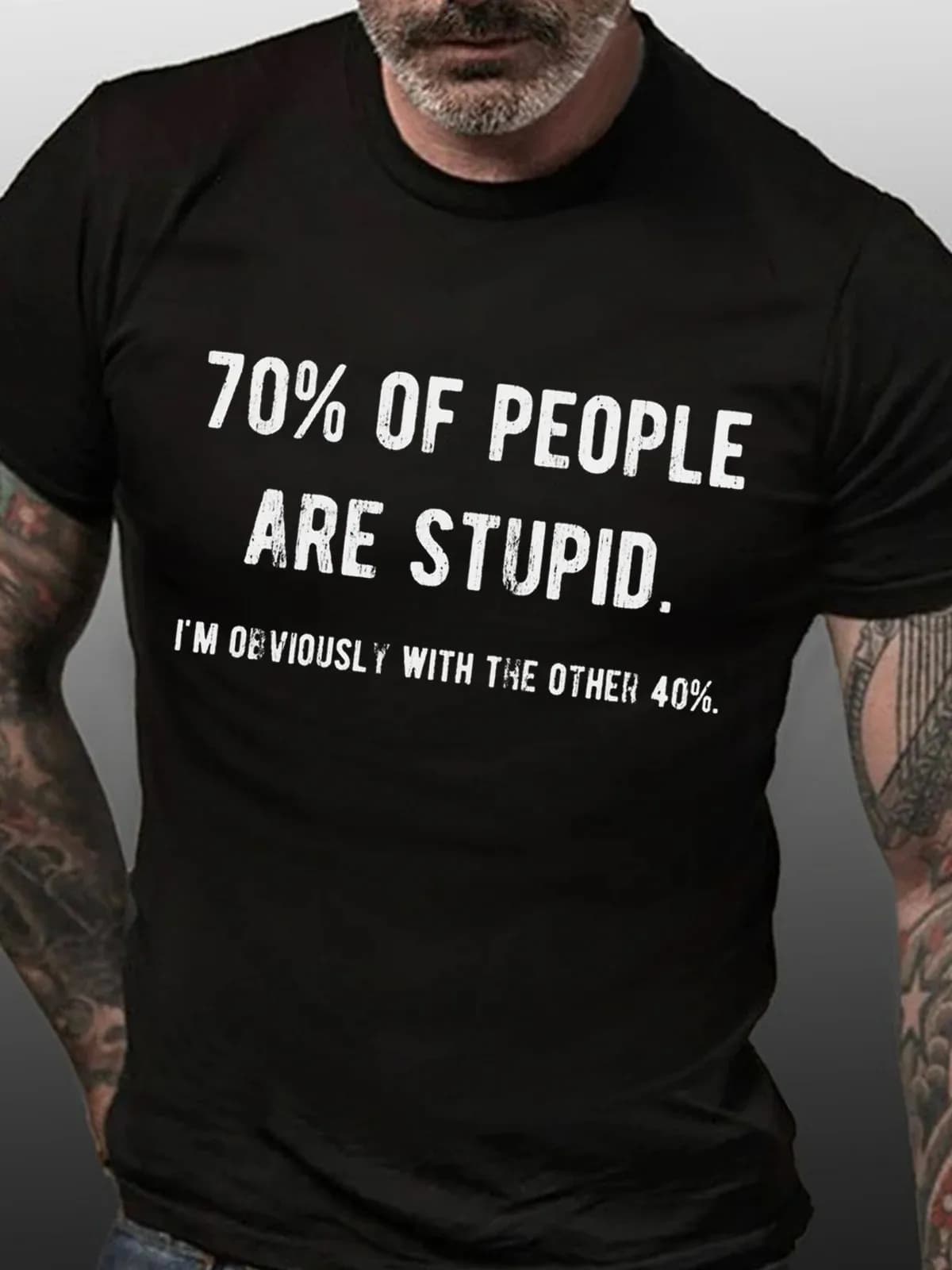 Divertente 70% delle persone da uomo sono stupide, sono evidente, l'altro 40% T-shirt casual ampia da uomo