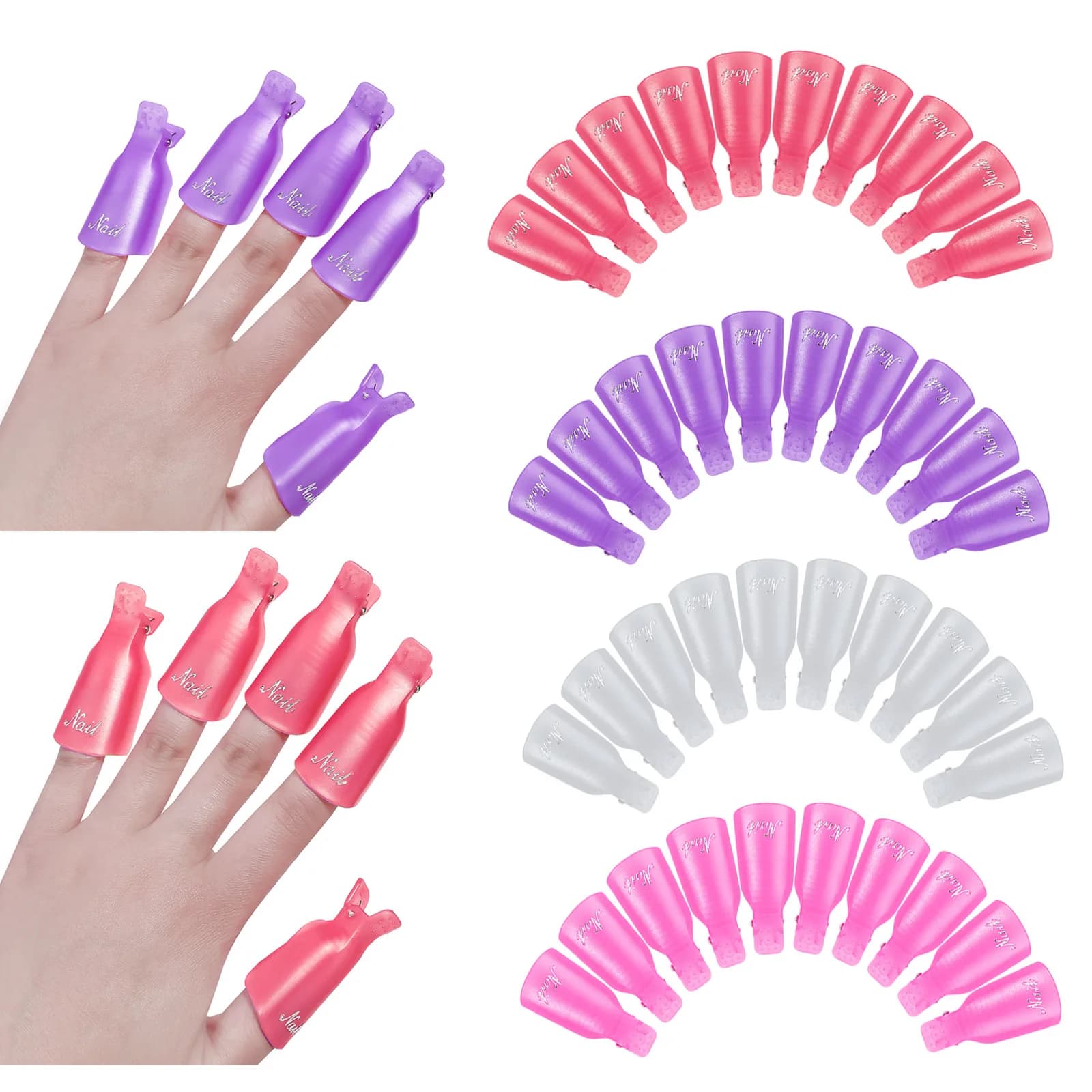 10 Pcs Nail Polish Remover Clips - Silicone Soak Off Caps for Gel Acrylic, Leak-Proof Reusable Manicure Tools, Home Nail Care...
