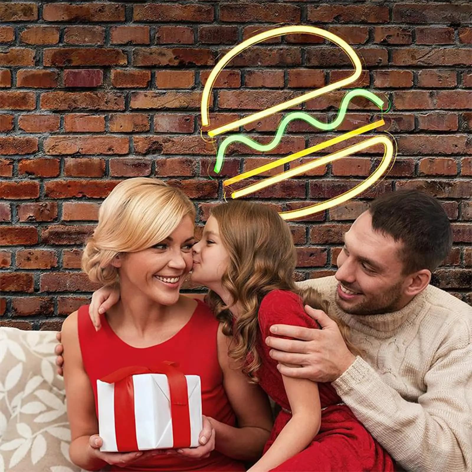 Insegna Luminosa a LED per Hamburger, Decorazione Murale per Interni