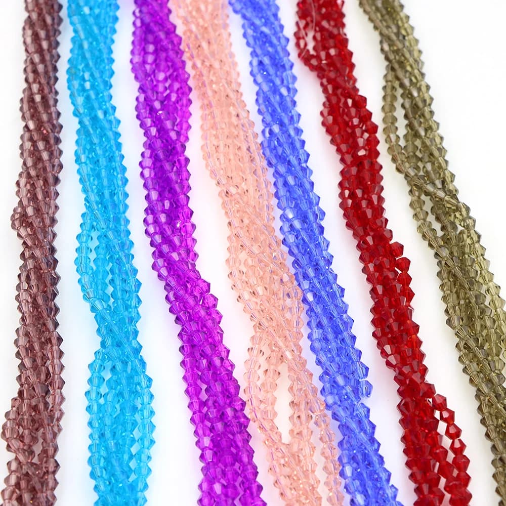 Perline di Cristallo Bicono Sfaccettate da 4mm all'Ingrosso per Creazione di Bracciali, Collane, Gioielli Fai-da-Te, Artigianato e Accessori per Abiti da Sposa