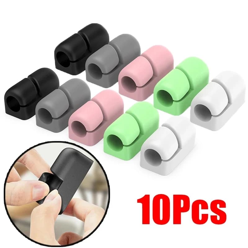 1-10 pezzi clip per cavi adesivi supporti per cavi in silicone organizzatore clip per la gestione dei cavi da scrivania supporto per cavi in ufficio casa auto