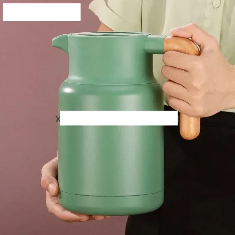 304 Stainless Steel Insulated Kettle Thermos Wooden HandleNM63