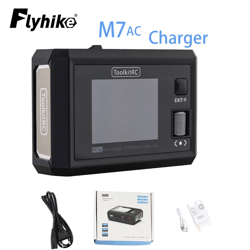 ToolkitRC M7AC Dual Smart Charger 100W AC / 300W DC Input XT60 XT30 Output caricatore multifunzione per pastella