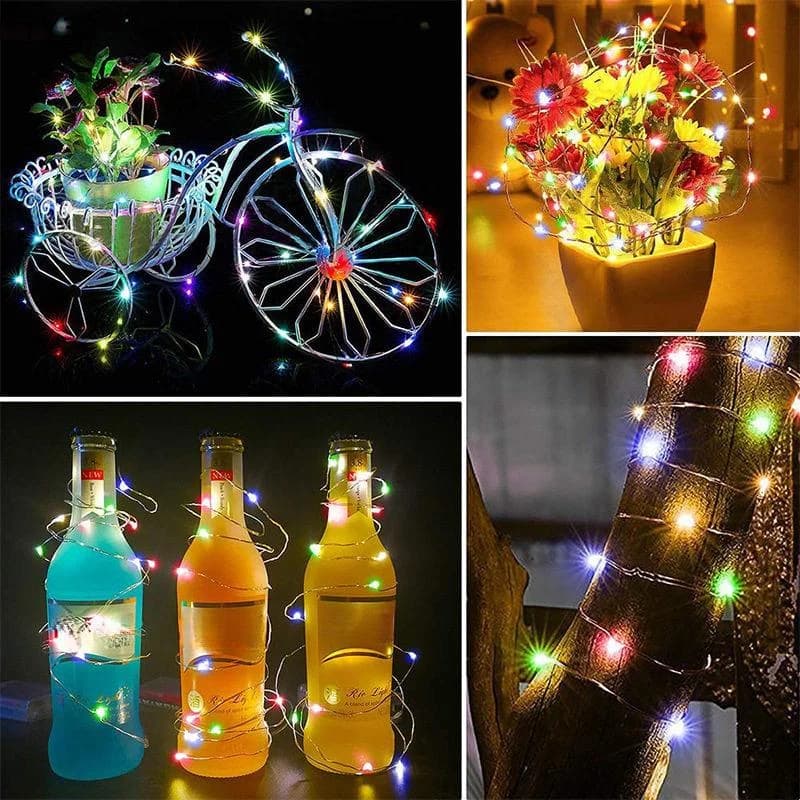 Luci a stringa a LED con filo di rame da 5 m, luci natalizie, ghirlanda, decorazioni per l'albero di Natale, feste di matrimonio, fai da te〔YY32〕